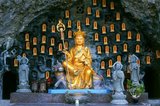 The Basian (Baxian) Caves (Caves of the Eight Immortals) show evidence of human habitation during the Paleolithic Age. Most of the caves are now full of Buddha and bodhisattva images.
